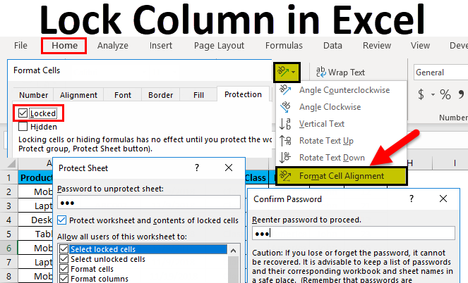 block cells in excel for mac